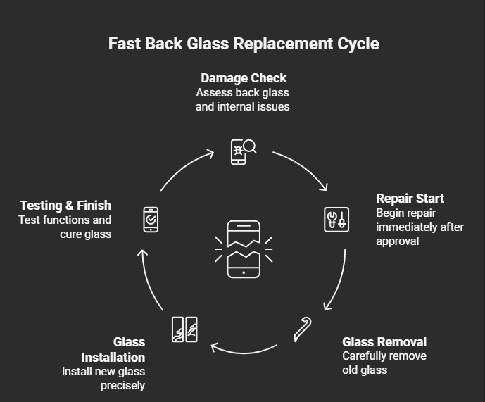 back glass replacement process in fareham by Fone World
