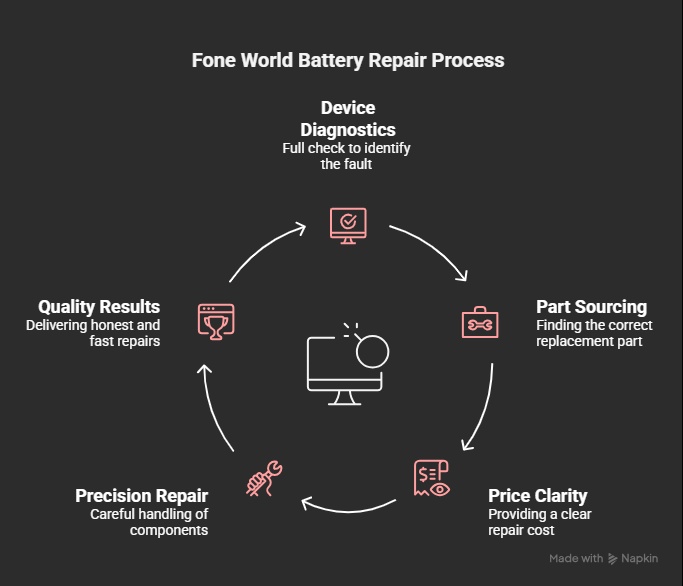 battery replacement fareham repair process by Fone World